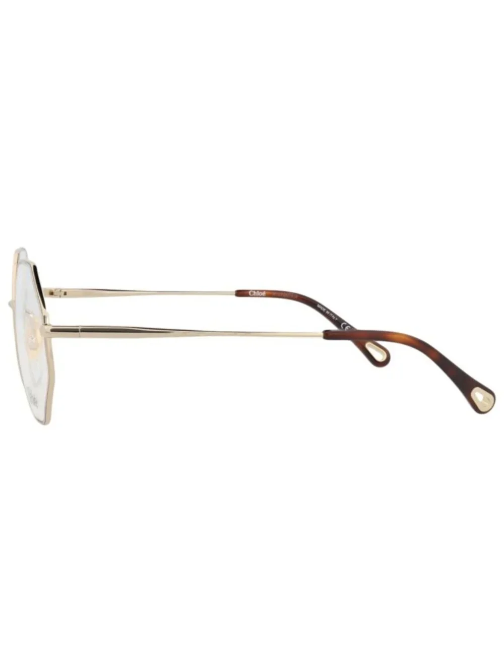 New Chloé Women's Eyeglasses Square Rectangle Metal Frame Gold Gold Transparent